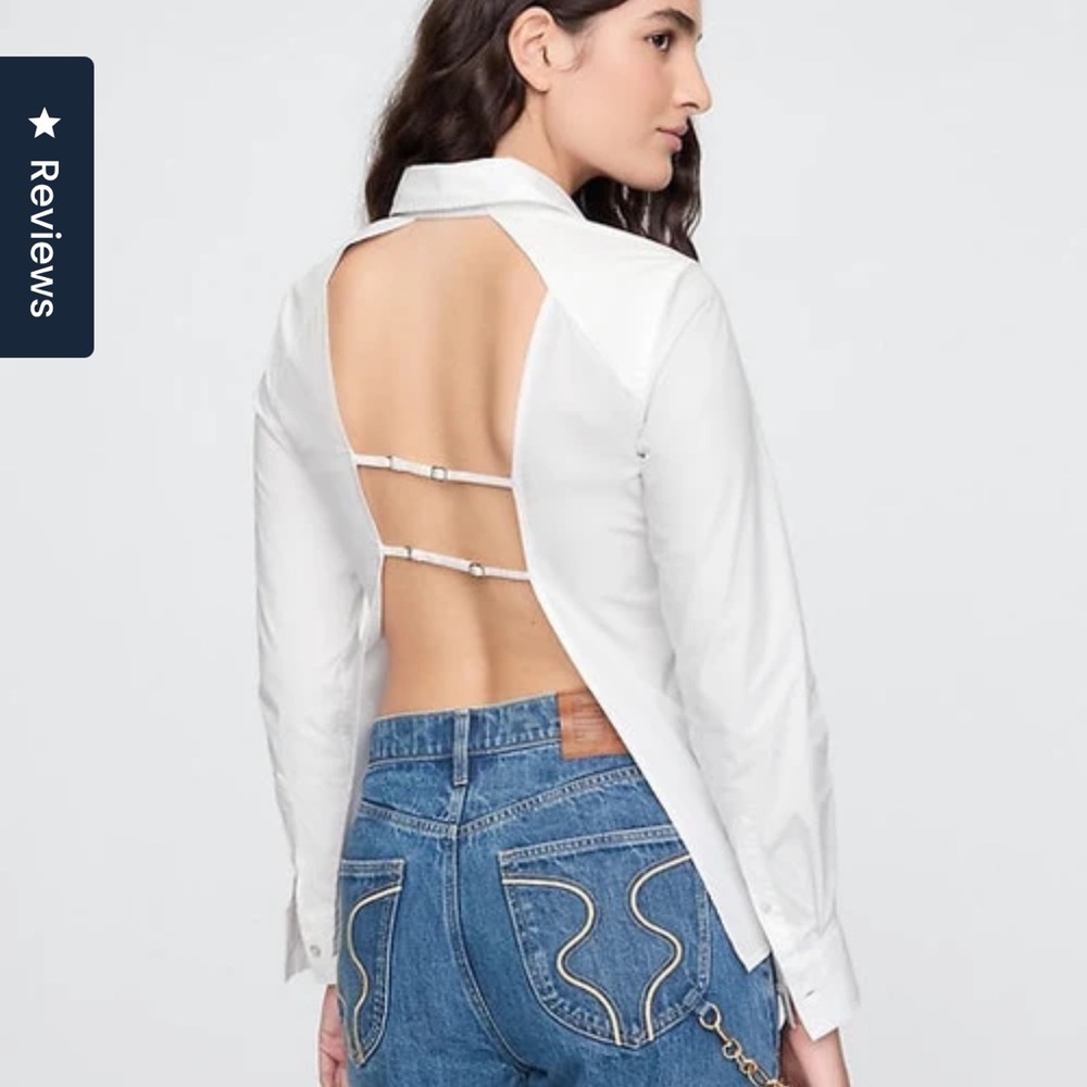 Gap Gaia White Open Back Blouse